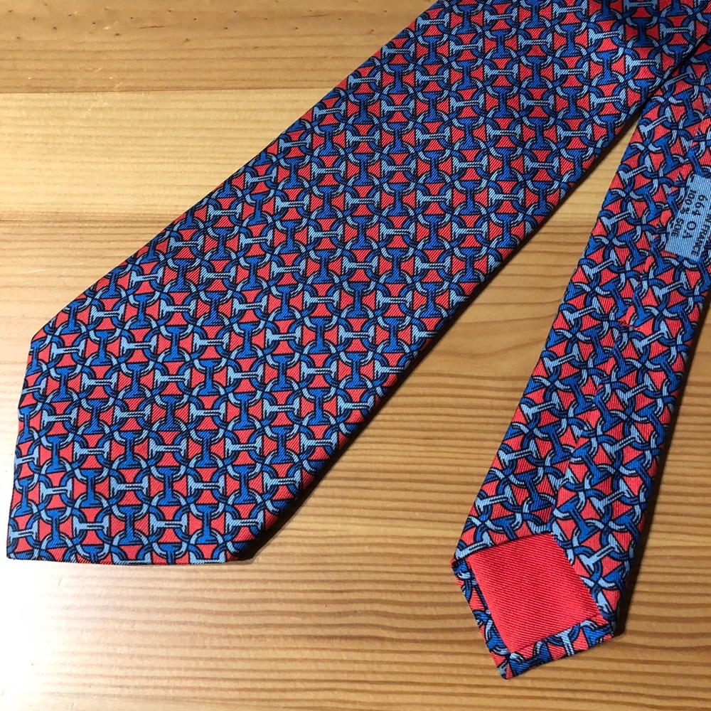 Vintage Hermès Tie (Red and blue classic Buckle)